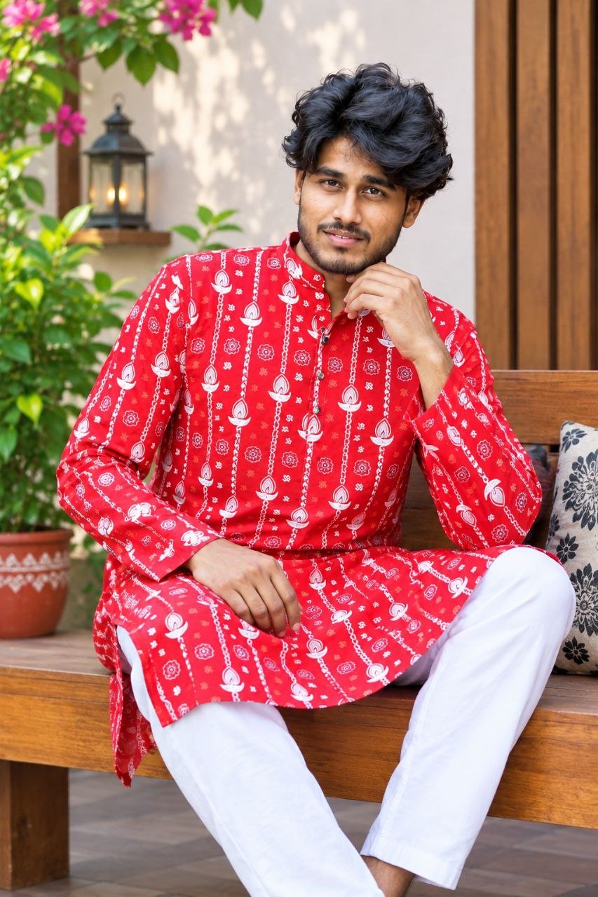 পূজা প্রিমিয়াম আড়ং কটন পাঞ্জাবি
