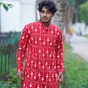 Red Shika Puja Panjabi