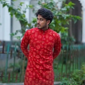 Red Om2 Puja Panjabi