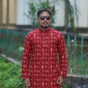 Red Siva Puja Panjabi