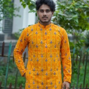 Yellow Prodip Puja Panjabi Collection